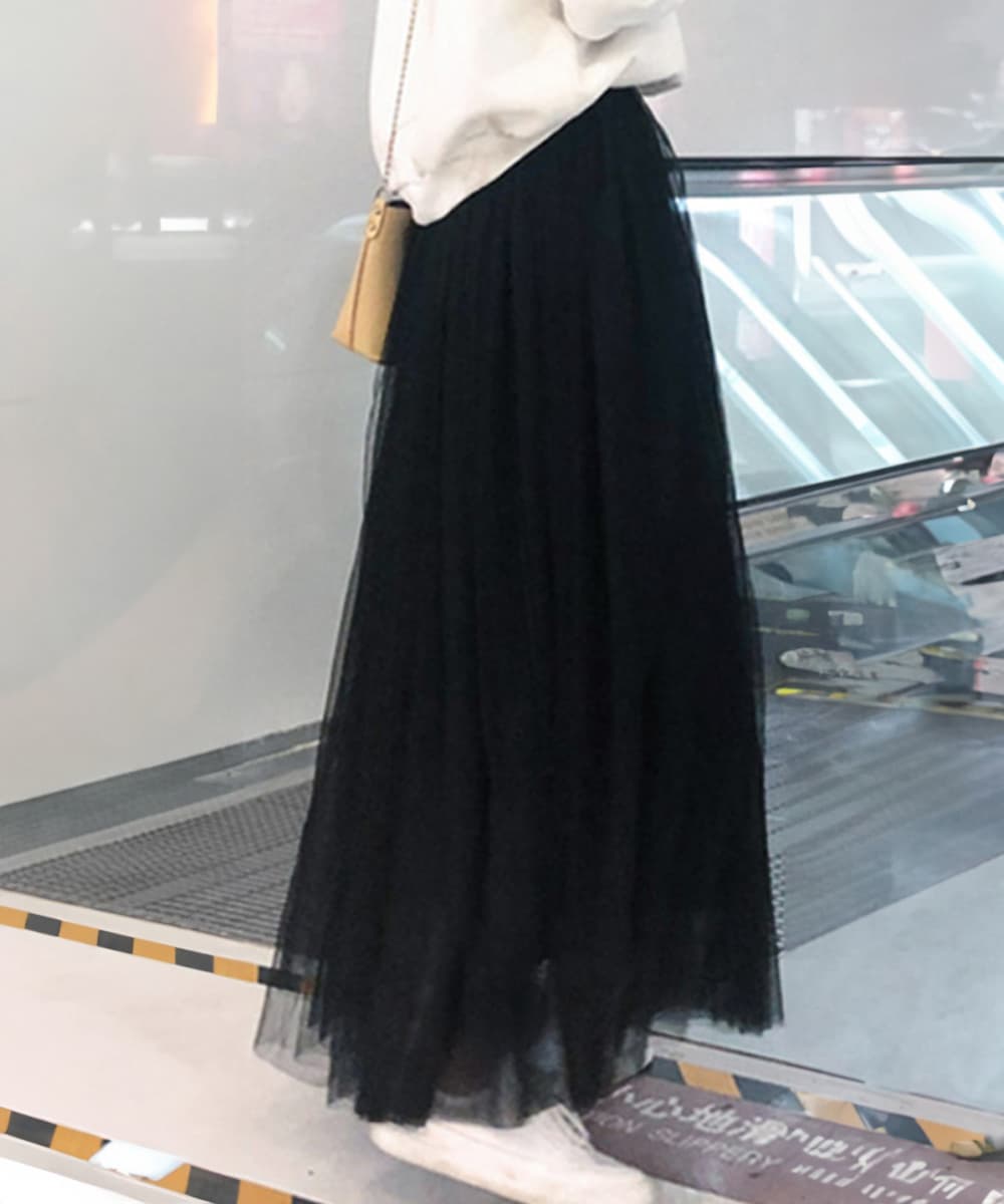 チュールロングスカート