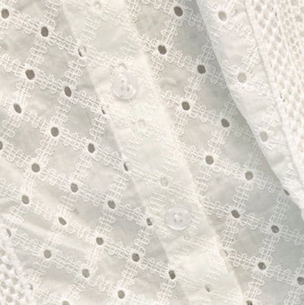 刺繍フリル袖ブラウス 透かし編みレース襟付き