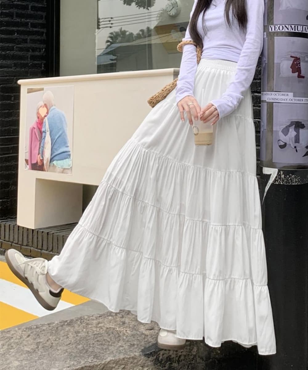 ティアードフリルロングスカート