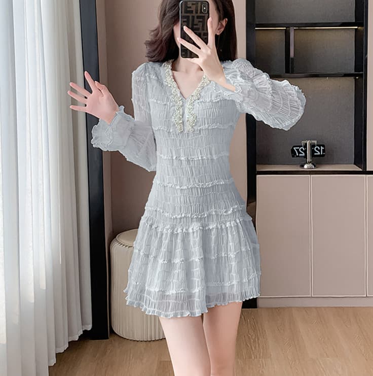 シフォンフリルワンピース